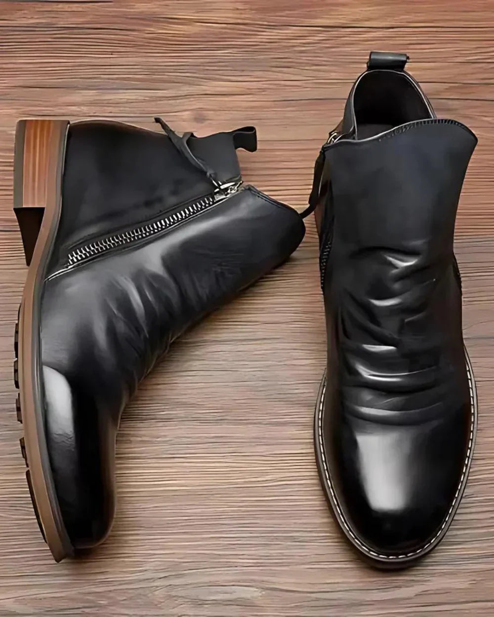 Arthur™ - Side Zip Leather Ankle Boots