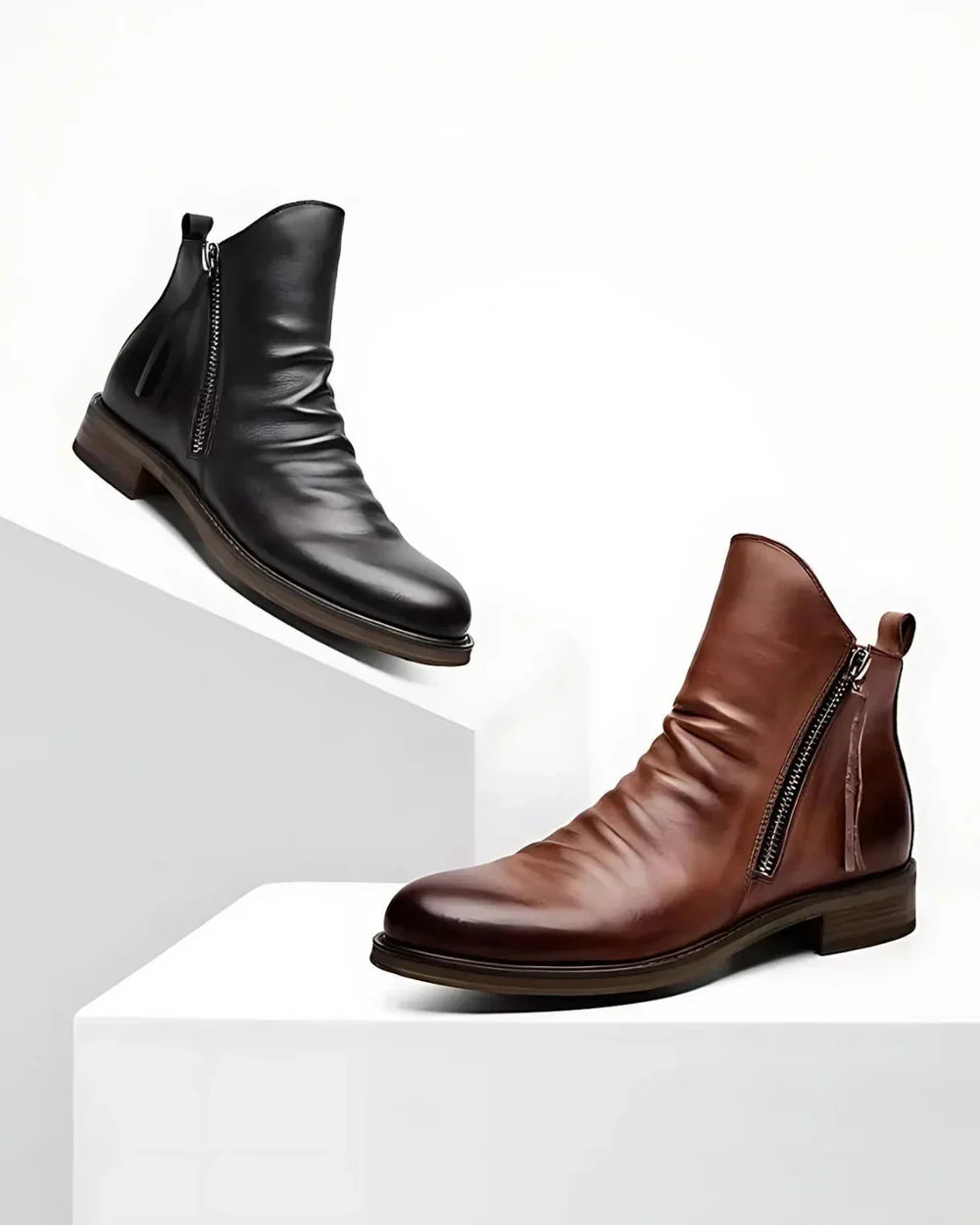 Arthur™ - Side Zip Leather Ankle Boots