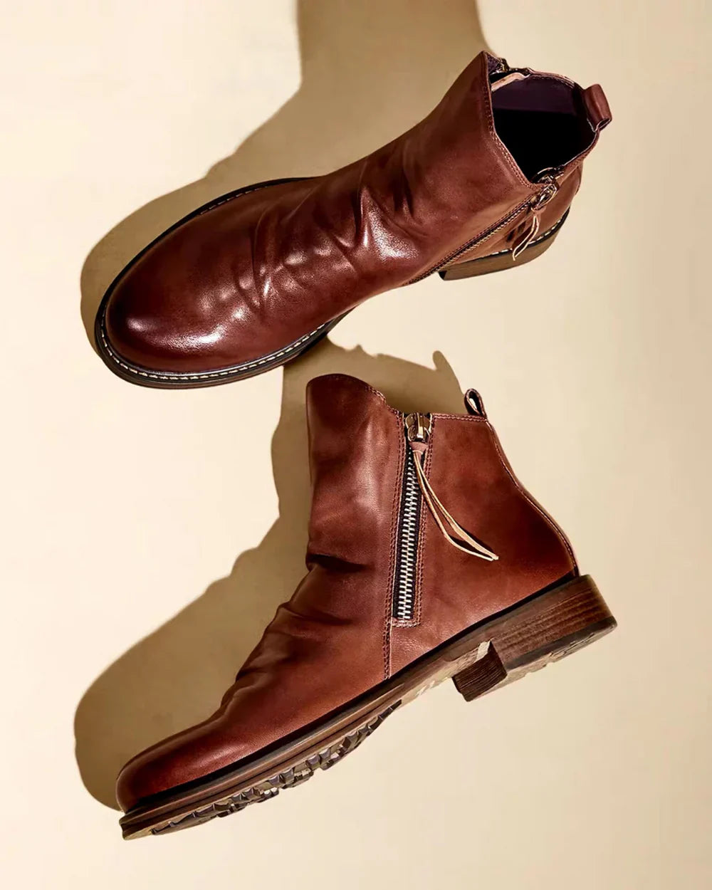 Arthur™ - Side Zip Leather Ankle Boots