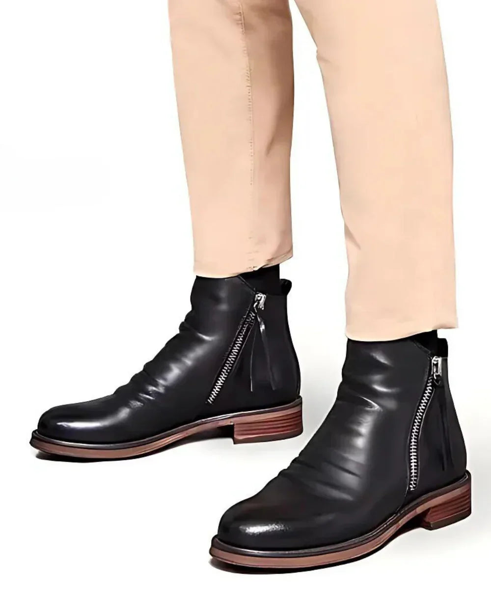 Arthur™ - Side Zip Leather Ankle Boots