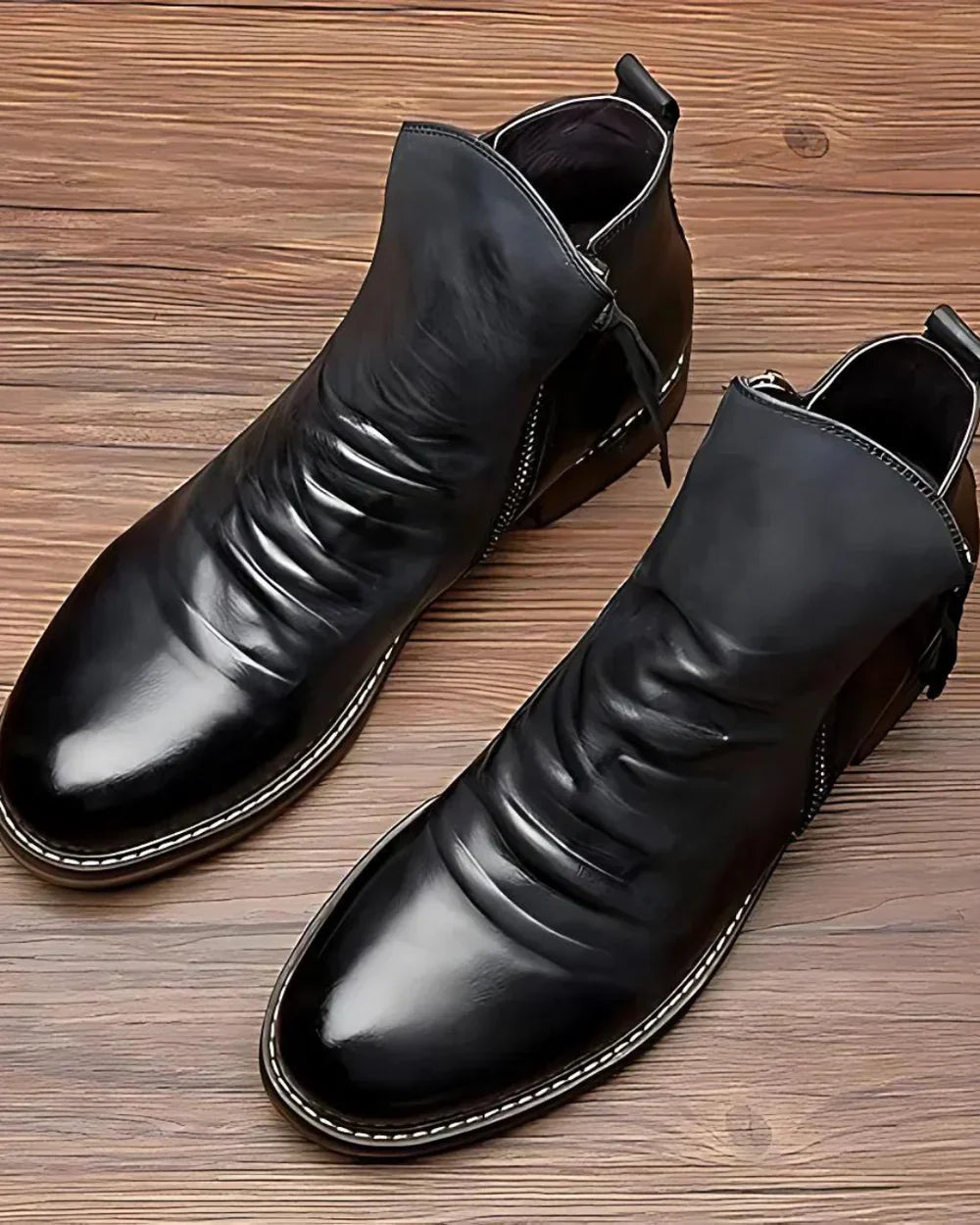 Arthur™ - Side Zip Leather Ankle Boots