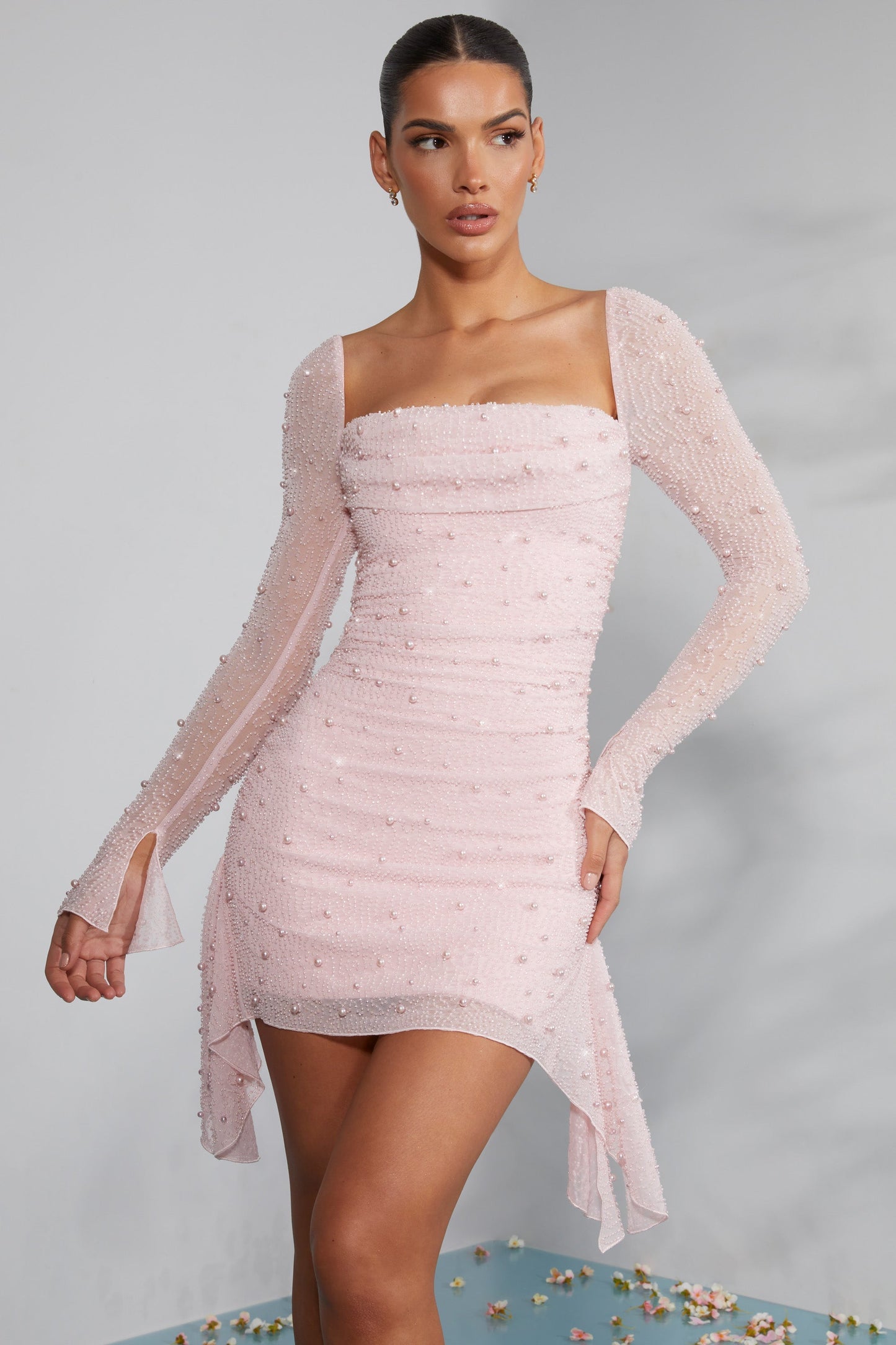 Sofie™ - Elegant Long Sleeve Beaded Dress