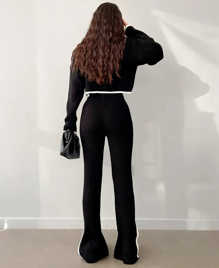 Emily - Ribbed Cropped Knitwear Set