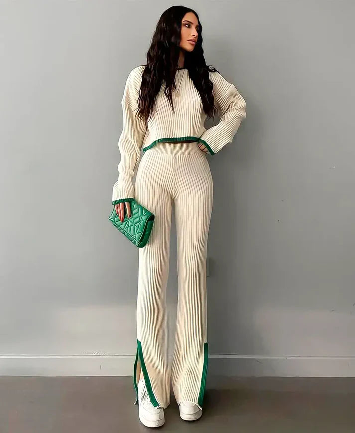 Emily - Ribbed Cropped Knitwear Set