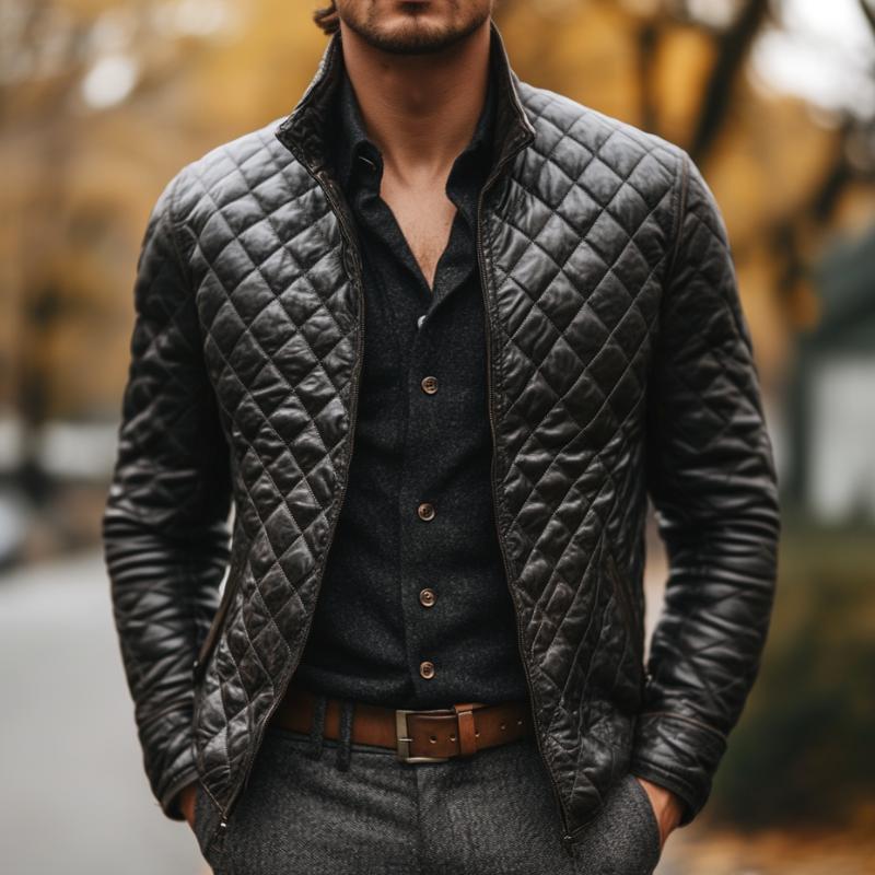 Maxy - Casual Quilted Leather Jacket