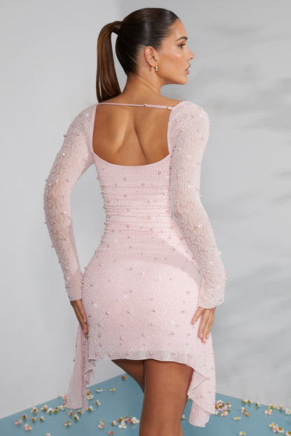 Sofie™ - Elegant Long Sleeve Beaded Dress