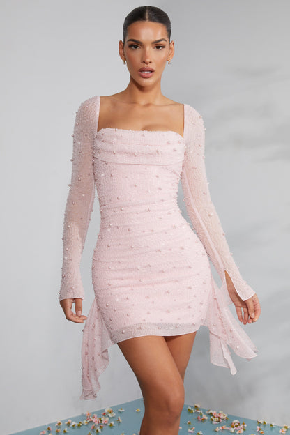 Sofie™ - Elegant Long Sleeve Beaded Dress