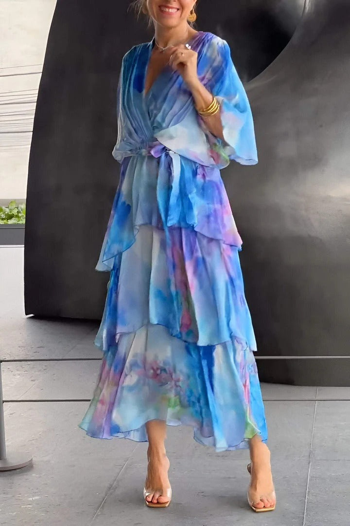 Polly™ -  Elegant Multi-Colour Maxi Dress